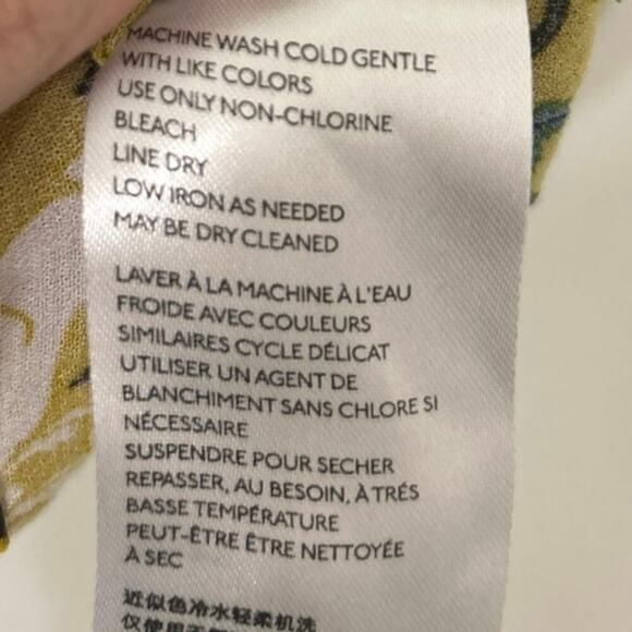 MAEVE By Anthropology Janie Hare Print Flouncy Ruffle Hem Crochet Trim Blouse 4 - Picture 15 of 16